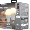 Ampoule Connectée<2 Ampoules LED Multicolore Monster Culot A19/E27 12 Possibilités de Couleurs avec Télécommande