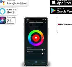 Ampoule Connectée<2 Ampoules LED Multicolore Monster Culot A19/E27 12 Possibilités de Couleurs avec Télécommande