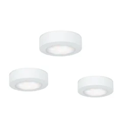Clearance GoodHome 3 spots à pile Bly Bo LED intégrée variation de blancs IP20 80lm 1W Ø8xH.2,5cm blanc