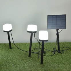 Discount Corep 3 spots à piquer d'extérieur solaire LED intégrée noir 1W