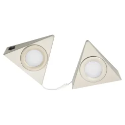 GoodHome Spot Sous Meuble<3 spots Chardin LED intégrée blanc neutre IP20 450lm 9W L.12xl.11,8xH.3,9cm chrome