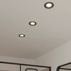 Clearance GoodHome 3 spots encastrables Caius GU10 blanc neutre IP44 345lm 4.7W Ø8.5xH.10.1cm noir