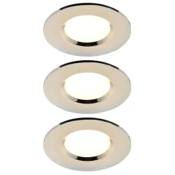 GoodHome 3 spots encastrables Etana LED intégrée blanc chaud IP65 410lm 4.7W Ø8.5cmxH.3.1cm métal chrome