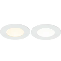 Clearance GoodHome 3 spots encastrables Karluk LED intégrée variation de blancs IP65 500lm 6.5W Ø8xH.2,4cm blanc