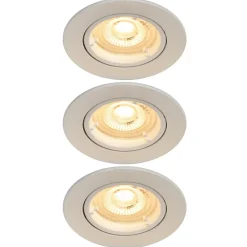 New GoodHome 3 spots encastrables Salk GU10 blanc chaud IP20 450lm 4.9W Ø8.5xH.9.4cm blanc