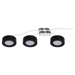 Clearance GoodHome 3 spots Ledyard LED intégrée blanc neutre IP20 200lm 2W Ø6,4xH.2cm noir