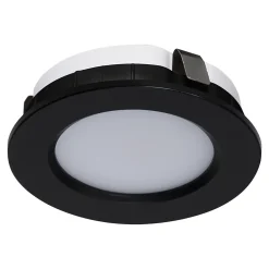 Clearance GoodHome 3 spots Ledyard LED intégrée blanc neutre IP20 200lm 2W Ø6,4xH.2cm noir