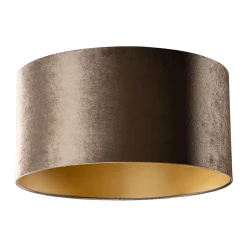 Clearance Qazqa Abat-jour en velours marron avec intérieur doré 50/50/25