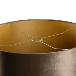Clearance Qazqa Abat-jour en velours marron avec intérieur doré 50/50/25