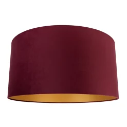 Best Qazqa Abat-jour en velours rouge 50/50/25 avec intérieur doré