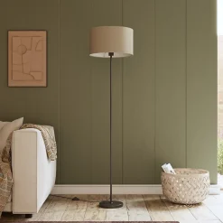 Clearance GoodHome Abat-jour rond beige Ø40cm Kpezin