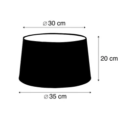 Clearance Qazqa Abatjour rond schuin linnen - D 350 mm - Noir -