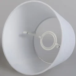 Clearance Qazqa Abatjour rond schuin linnen - D 250 mm - Blanc -