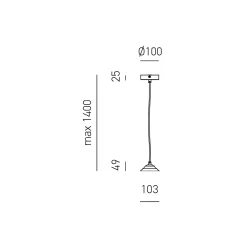 Clearance Gea Luce Alice - Kit de suspension pour ampoule Alice V/P E27 avec rosace noire, câble tressé transparent et cache douille 1XE27 max 1X60W