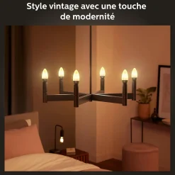 Best Philips Ampoule connectée dimmable Bluetooth Hue IP20 Flamme E14 300lm 4,5W blanc chaud