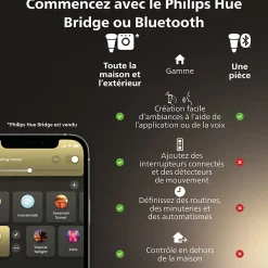 Best Philips Ampoule connectée dimmable Bluetooth Hue IP20 Flamme E14 300lm 4,5W blanc chaud