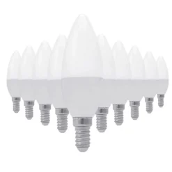 Best Silumen Ampoule E14 LED 8W 220V C37 180 (Pack de 10) - Blanc Chaud 2300k - 3500k -