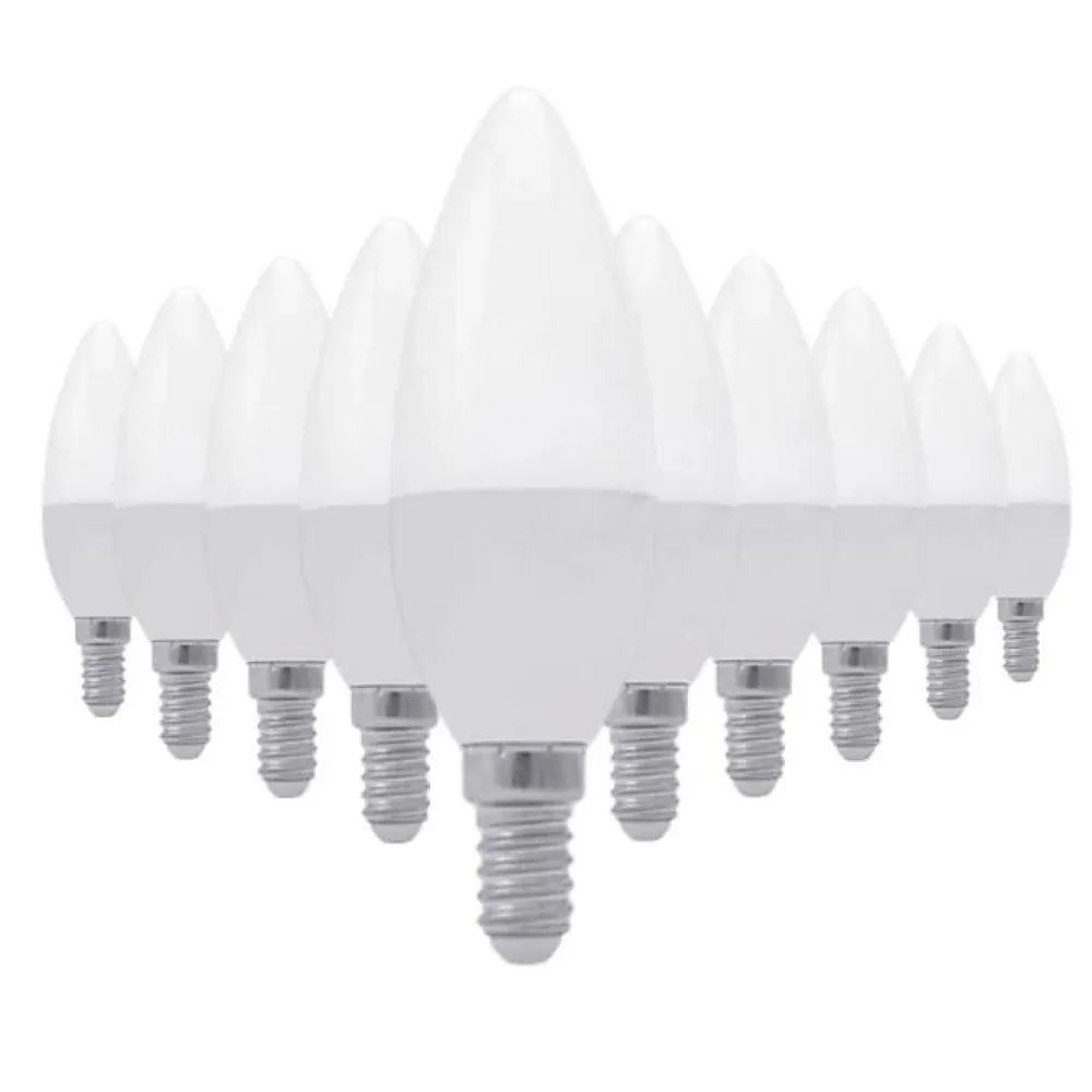 Best Silumen Ampoule E14 LED 8W 220V C37 180 (Pack de 10) - Blanc Chaud 2300k - 3500k -