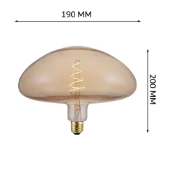 Ampoule Décorative Led<Ampoule filament LED MR250 4W Dimmable 2200K E27, ampoule Vintage Géante Champignon