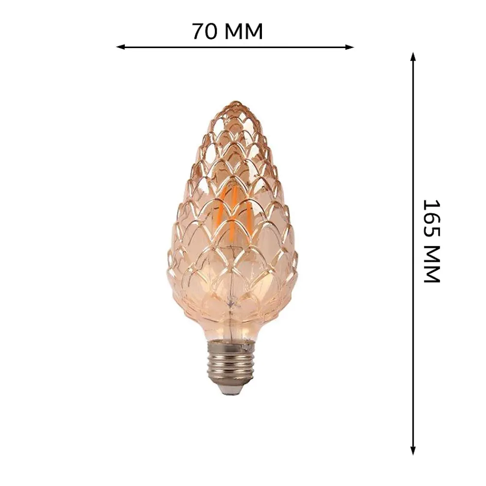 Ampoule Décorative Led<Ampoule filament LED P170 4W Dimmable E27, Forme Pignon de Pin