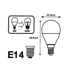 Silumen Ampoule Led Fonctionnelle|Ampoule E14, Petit Culot À Visser<Ampoule LED - - E14 8W 220V G45 - Blanc Neutre 4200k - 5500k - Globe - A+