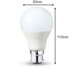Hot Silamp Ampoule LED B22 9W 220V A60 180 degrés (Pack de 10) - Blanc Froid 6000K - 8000K -