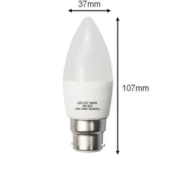 New Silumen Ampoule LED B22 6W 220V C37 180 - - Blanc chaud - Conforme CE - Garantie 2 ans