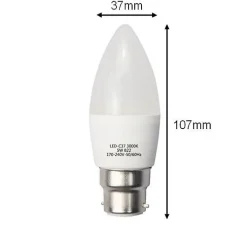Silamp Ampoule B22, Culot À Baïonnette<Ampoule LED B22 6W 220V C37 180 degrés - Blanc Neutre 4000K - 5500K -