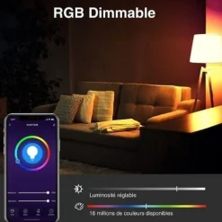 Silamp Ampoule B22, Culot À Baïonnette|Ampoule Led Fonctionnelle<Ampoule LED Connectée B22 8W WiFi RGBW -