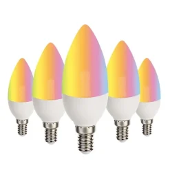 Clearance Silamp Ampoule LED Connectée WiFi E14 5.5W RGBW C37 (Pack de 5) -