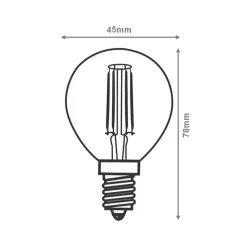 Best Silamp Ampoule LED E14 Filament 4W G45 - Blanc Chaud 2300K - 3500K -