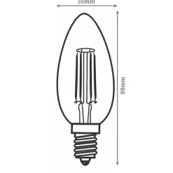 Clearance Silamp Ampoule LED E14 Filament 4W C35 Bougie - Blanc Chaud 2300K - 3500K -