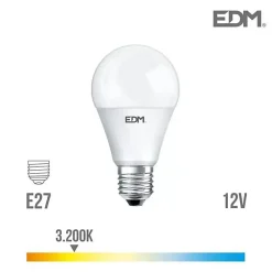 Sale EDM Ampoule LED E27 12V 10W Ronde A60 équivalent à 60W - Blanc Chaud 3200K