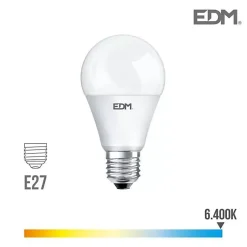 Best EDM Ampoule LED E27 15W Ronde A60 équivalent à 100W - Blanc du Jour 6400K