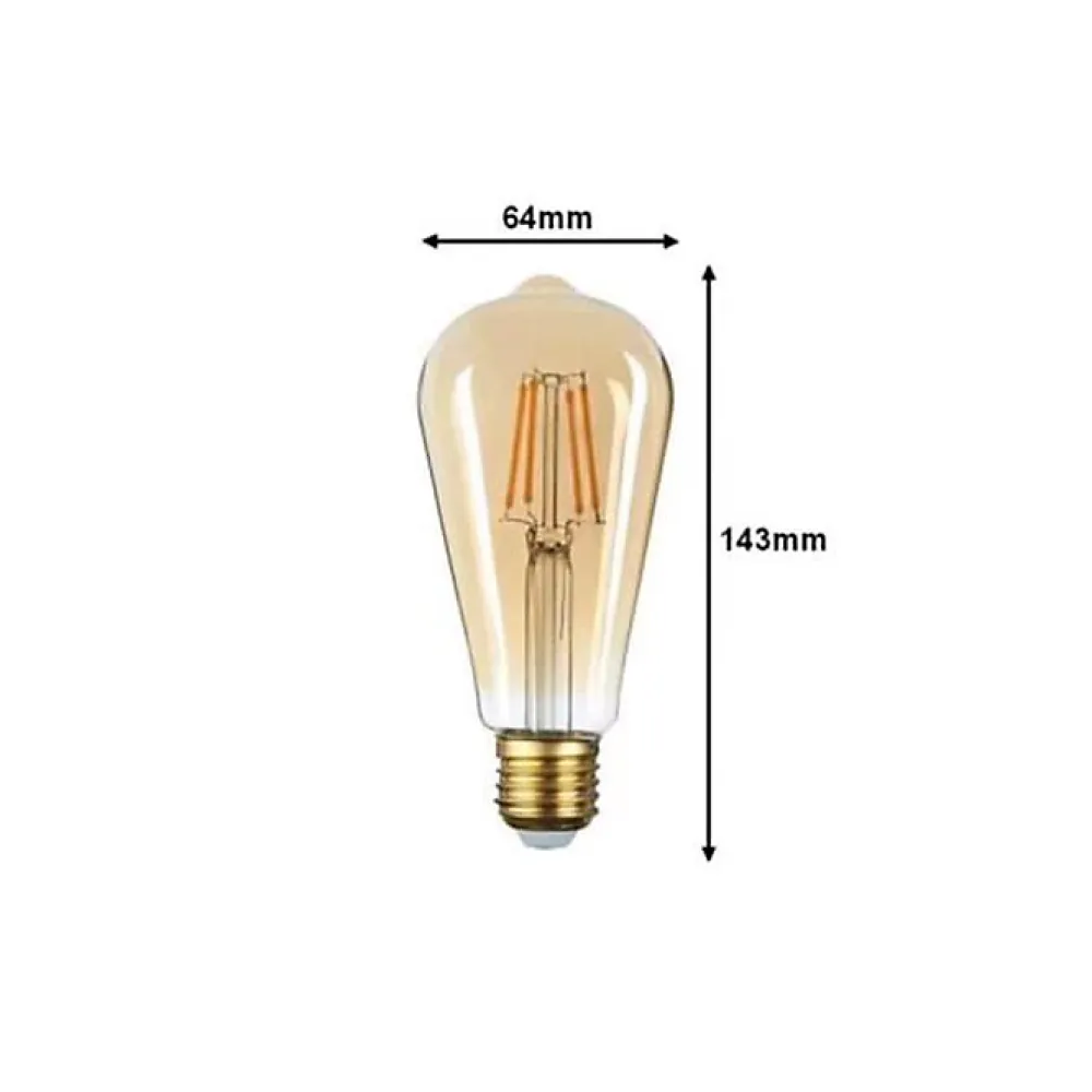 Best Silumen Ampoule LED Filament Dimmable 6W ST64 Edison - Blanc Chaud 2300k - 3500k -