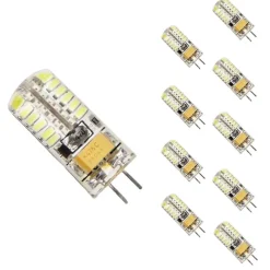 Silamp Ampoule LED G4 12V 3W SMD2835 24LED 360 degrés (Pack de 10) - Blanc Froid 6000K - 8000K -