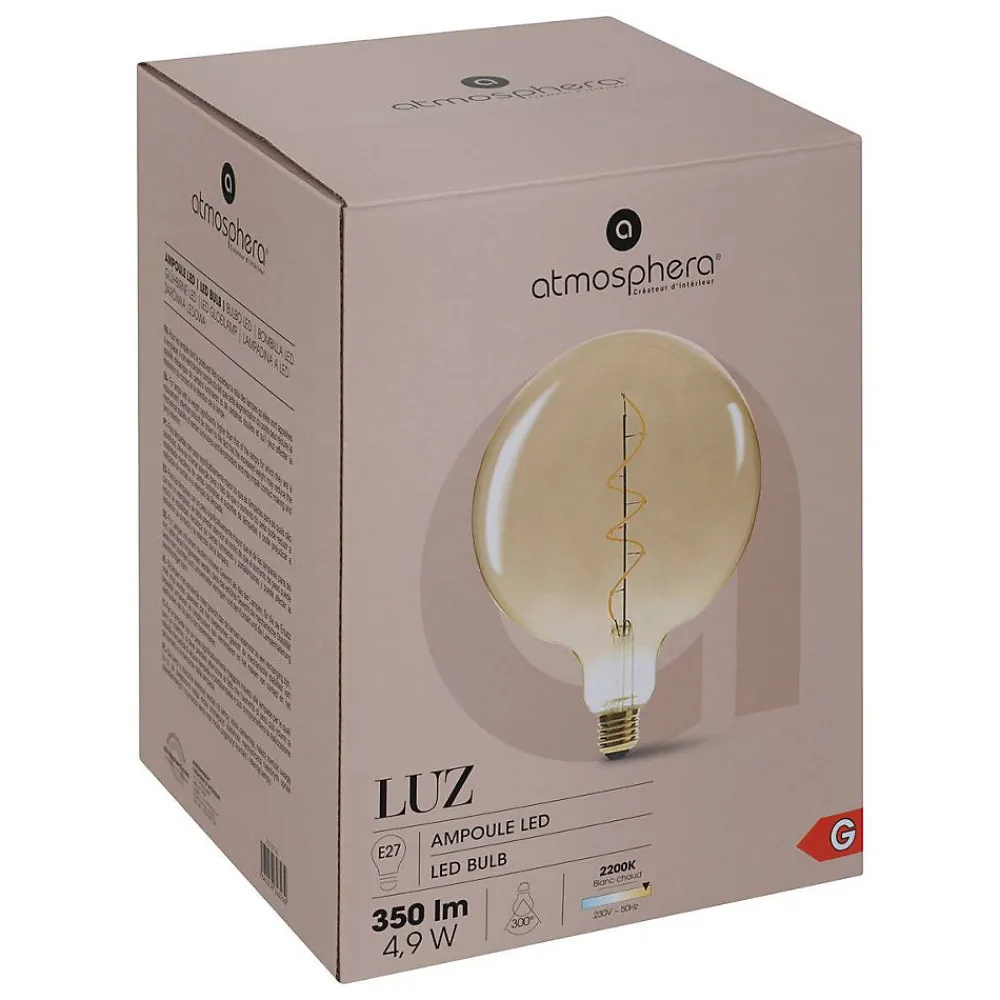 Atmosphera Créateur D'Intérieur Ampoule E27, Gros Culot À Visser<Ampoule LED Globe ambrée - filament torsadé E27 D20 cm - Atmosphera
