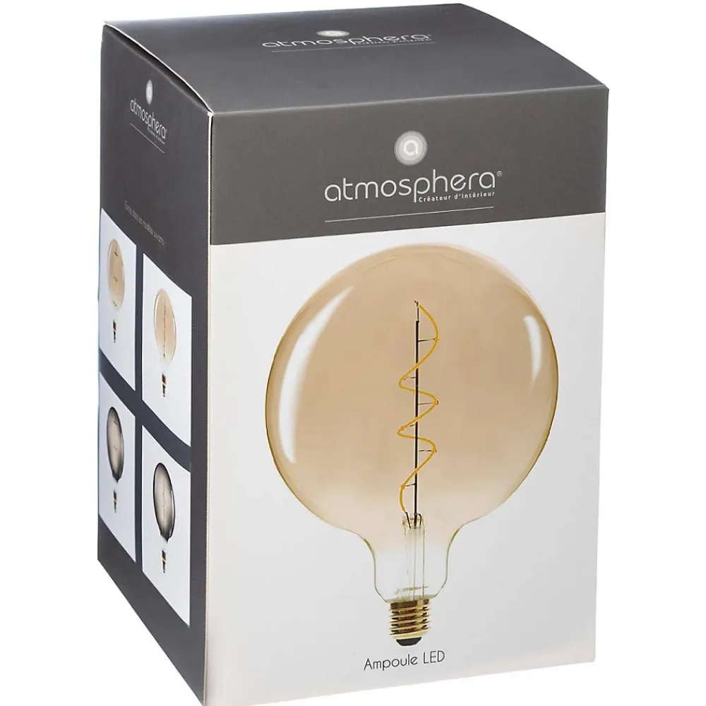 Atmosphera Créateur D'Intérieur Ampoule E27, Gros Culot À Visser<Ampoule LED Globe ambrée - filament torsadé E27 D20 cm - Atmosphera