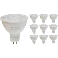 Online Silamp Ampoule LED GU5.3 / MR16 12V 8W SMD 80 degrés (Pack de 10) - Blanc Neutre 4000K - 5500K -