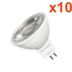 Online Silamp Ampoule LED GU5.3 / MR16 12V 8W SMD 80 degrés (Pack de 10) - Blanc Neutre 4000K - 5500K -
