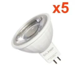 Sale Silamp Ampoule LED GU5.3 / MR16 12V 8W SMD 80 degrés (Pack de 5) - Blanc Neutre 4000K - 5500K -