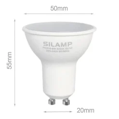 Silumen Ampoule Pour Spot|Ampoule Gu10<Ampoule LED GU10 8W 220V - Pack de 10 / Blanc Froid 6000K - 8000K