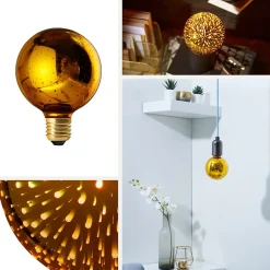 Ampoule Led Fonctionnelle|Ampoule E27, Gros Culot À Visser<Ampoule LED linéaire Globe E27 20lm 4W blanc chaud ⌀9,5cm jaune