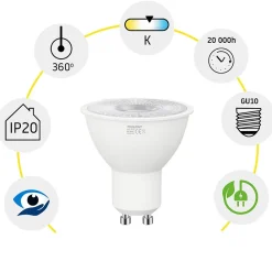 Toolight Ampoule Pour Spot|Ampoule Gu10<AMPOULE LED 5W NEUTRAL GU10 230V RSL041