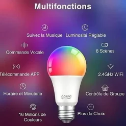 Online Silumen Ampoule LED WIFI B22 8W RGBW Dimmable - Commande vocale - Multicolore -