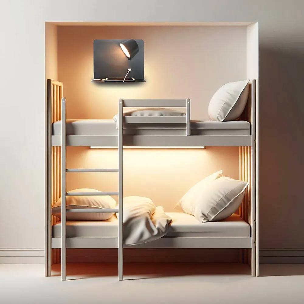 Alpinaluz Applique Murale Intérieure<Applique LED en Aluminium Noir Orientable de 6W 2800K avec Interrupteur Base de Charge Grande et Port USB.