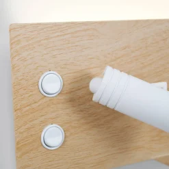 Alpinaluz Applique Pour Salon|Applique Murale Pour Cuisine<Applique mural 7W spot orientable 3W avec port USB et Type C interrupteurs lumière 2700K spot gauche en métal effet bois
