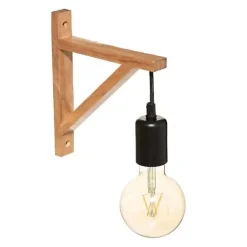 Clearance Silumen Applique Murale Bois Naturel 22.5cm - - Beige - E27 - IP20