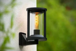 Best Lucide Applique murale CADIX en aluminium avec 1xE27 - Noir -