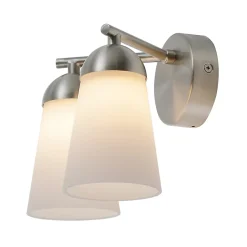 GoodHome Réglette Spot De Salle De Bains<Applique murale de salle de bain Dudhon 2 lumières G9 4.2W IP44 argent